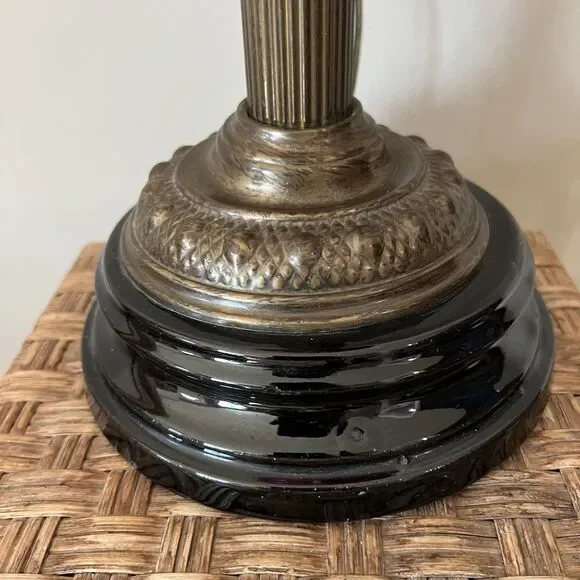 Antique Victorian Pink Cranberry Milk Glass Oil Lantern Electric Parlor Lamp - Picture 11 of 14